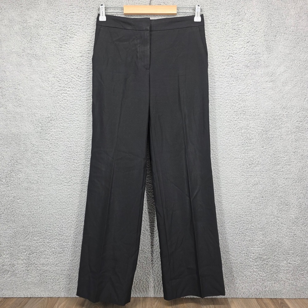 HELMUT LANG Black Wool Blend Wide Leg Dress Pants Women‎ Size 0